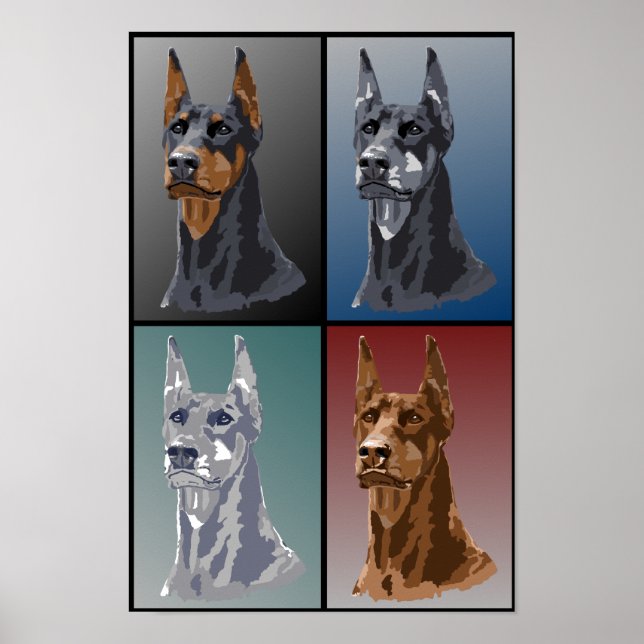 Póster Colores Doberman (Frente)