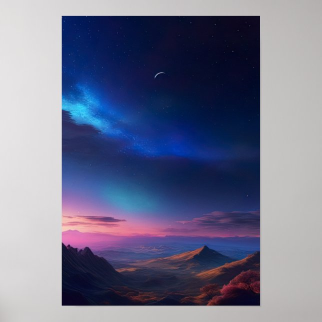 Póster Colores en lienzo celestial (Frente)