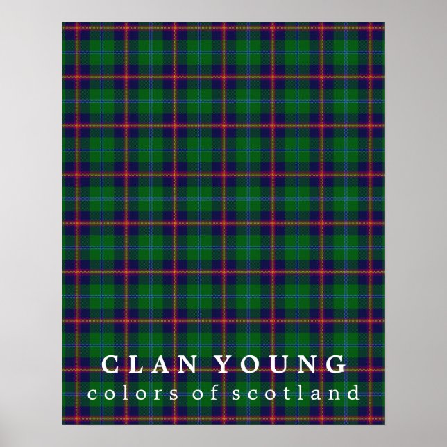 Póster Colores jóvenes de Escocia Tartán (Frente)
