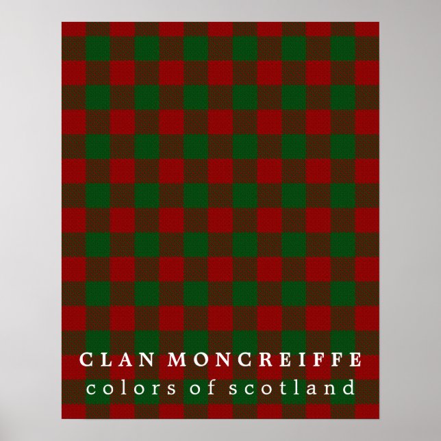 Póster Colores Moncreiffe de Clan de Escocia Tartán (Frente)