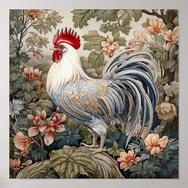 Póster Colores neutrales de gallo (Frente)