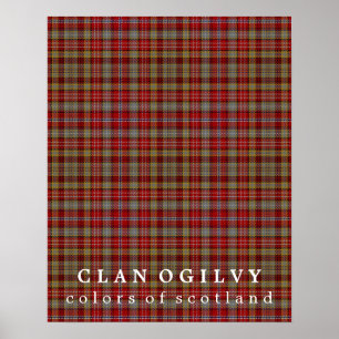 Póster Colores Ogilvy de Clan de Escocia Tartán