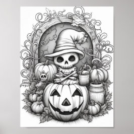 Póster Colores para adultos de Halloween