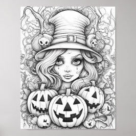 Póster Colores para adultos de Halloween