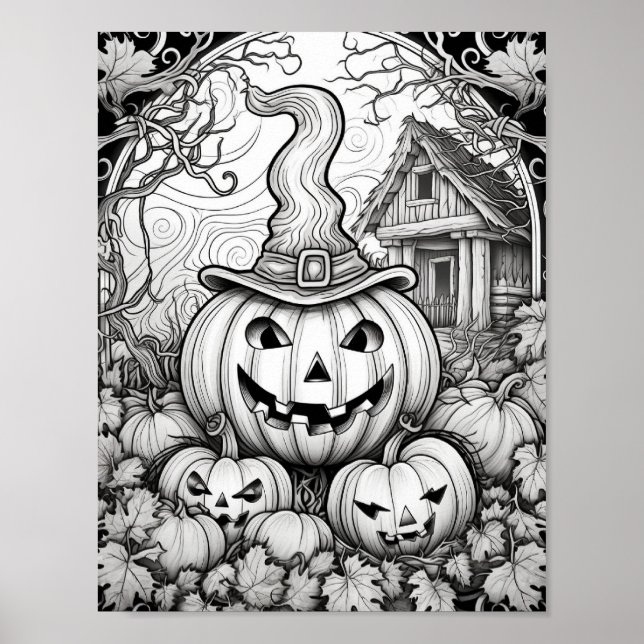 Póster Colores para adultos de Halloween (Frente)