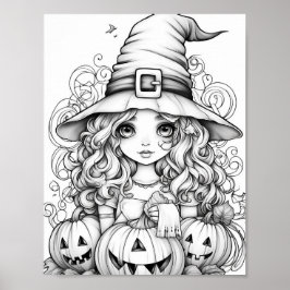 Póster Colores para adultos de Halloween