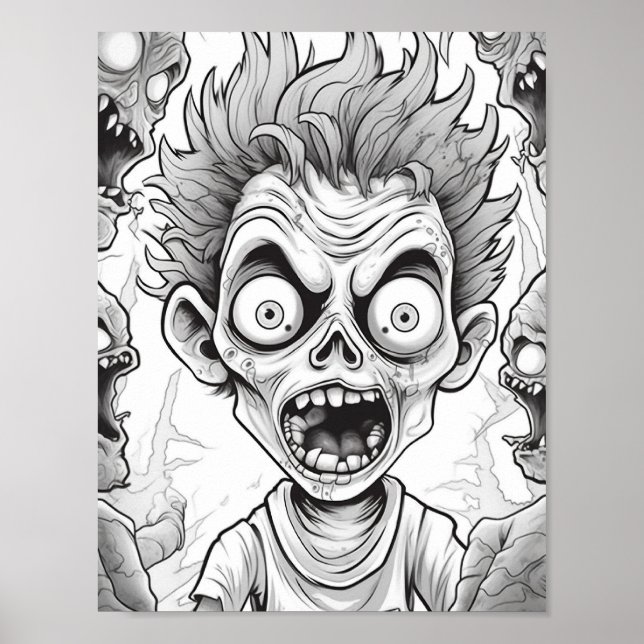 Póster Colores para adultos de Halloween (Frente)