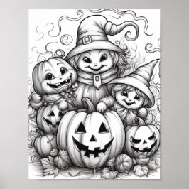 Póster Colores para adultos de Halloween