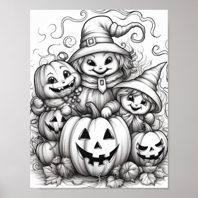 Póster Colores para adultos de Halloween (Frente)