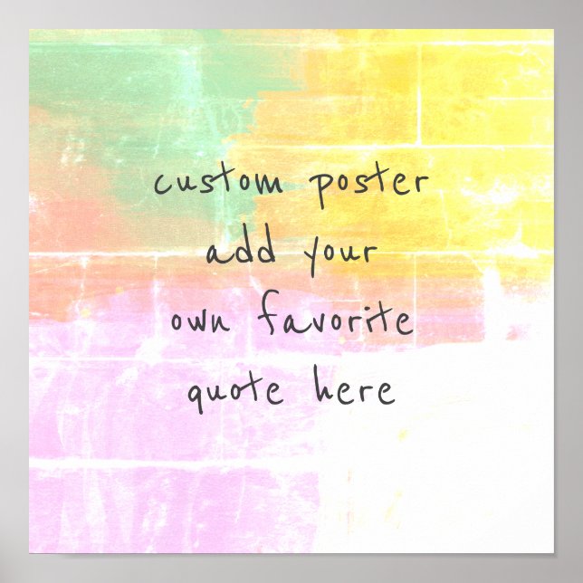 Póster colores pastel bonito añaden su propia cita (Frente)