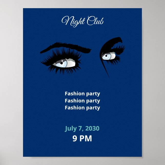 Póster Colores sólidos azul claro profundo que dibujan el (Frente)