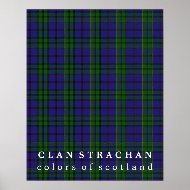 Póster Colores Strachan de Escocia Tartán (Frente)