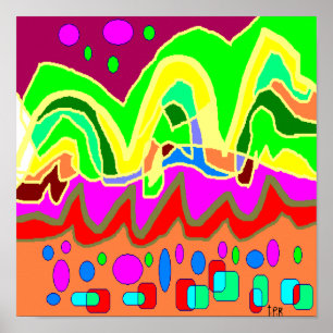 Póster Colores ultra brillantes bailando sobre el poster