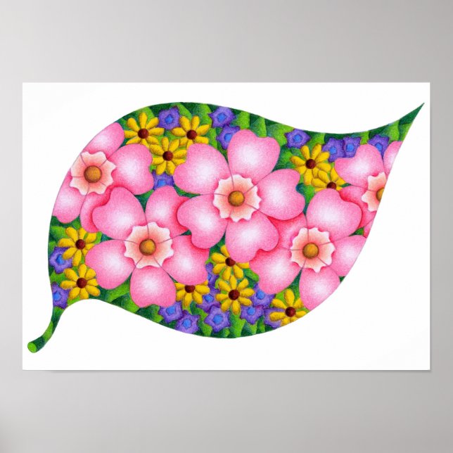 Póster Colores vibrantes de flores. (Frente)