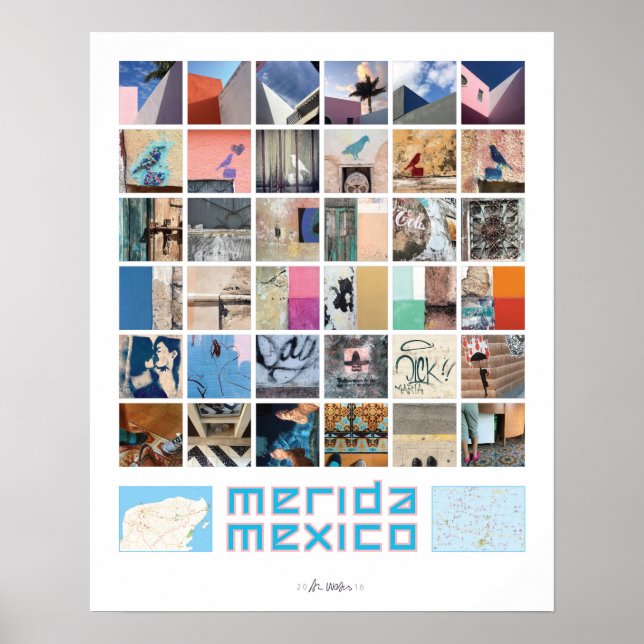 Póster Colores y patrones de Mérida (Frente)