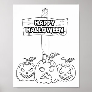 Póster Colores Y Pinturas De Halloween