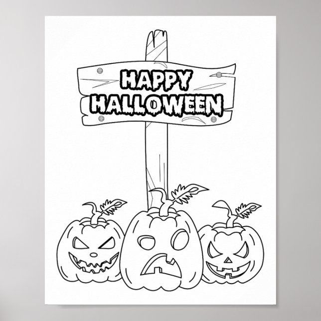 Póster Colores Y Pinturas De Halloween (Frente)