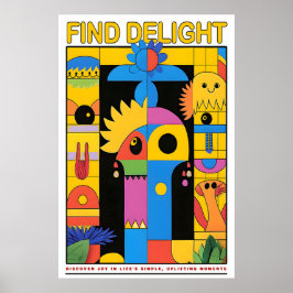 Póster Colorful Abstract Art Print Modern Geometric Home