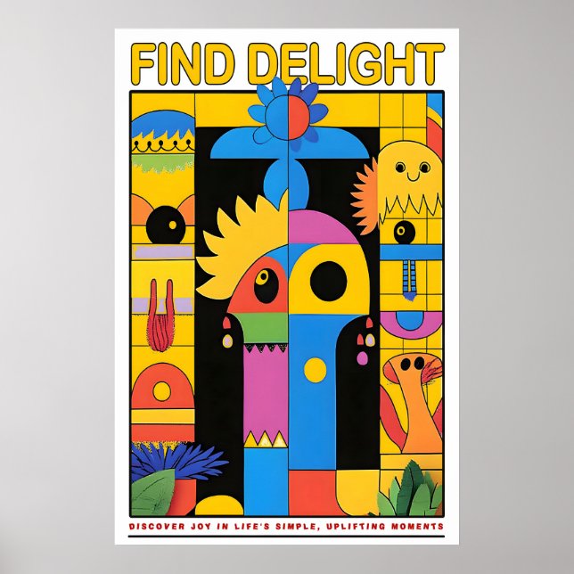 Póster Colorful Abstract Art Print Modern Geometric Home (Frente)