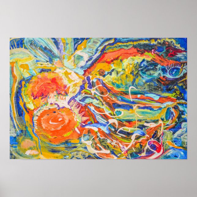 Póster Colorful Abstract Fine Art 19" x 13" Poster (Frente)