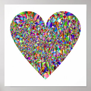 Póster Colorful Abstract Heart Poster Art