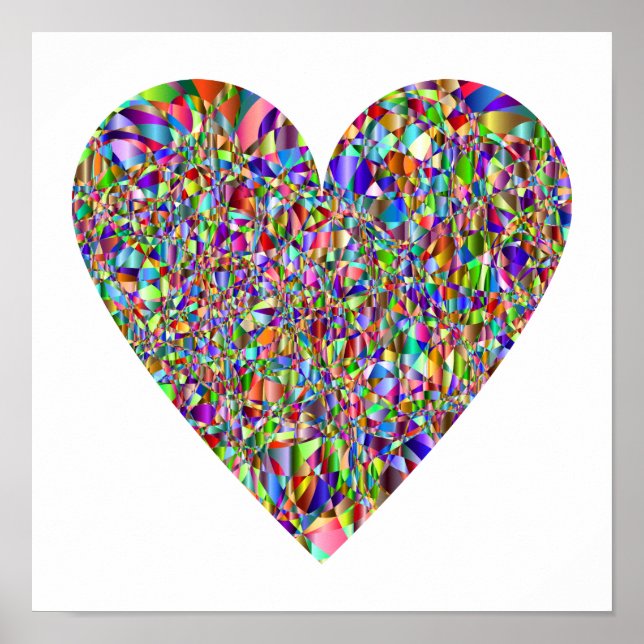 Póster Colorful Abstract Heart Poster Art (Frente)