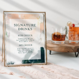 Póster Colorful Abstract Signature Drinks Sign