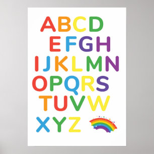 Póster Colorful Alphabet Educational