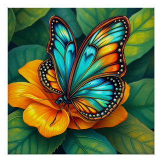 Póster colorful butterfly art
