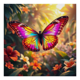 Póster colorful butterfly art