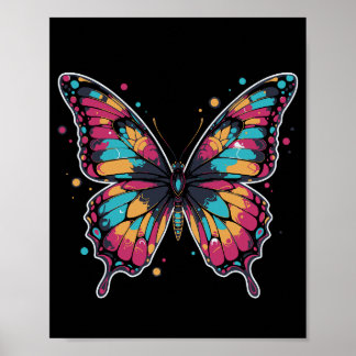 Póster Colorful Butterfly Illustration