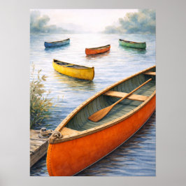 Póster Colorful Canoes