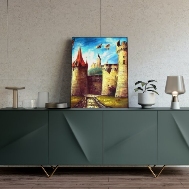 Póster Colorful Castle Courtyard with Village Poster  (Subido por el creador)