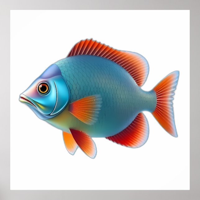 Póster Colorful Coral Reef Fish Illustration (Frente)