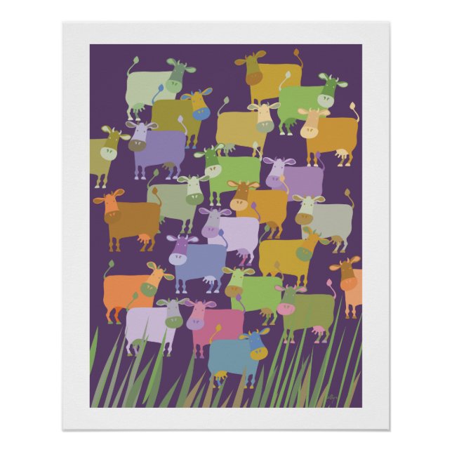 Poster colorful cows (Anverso)