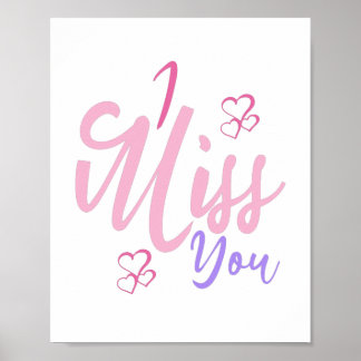 Póster Colorful Decorative I Miss You Design