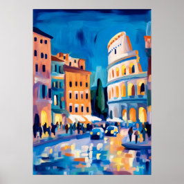 Póster Colorful Fauvist Rome Colosseum Wall Art
