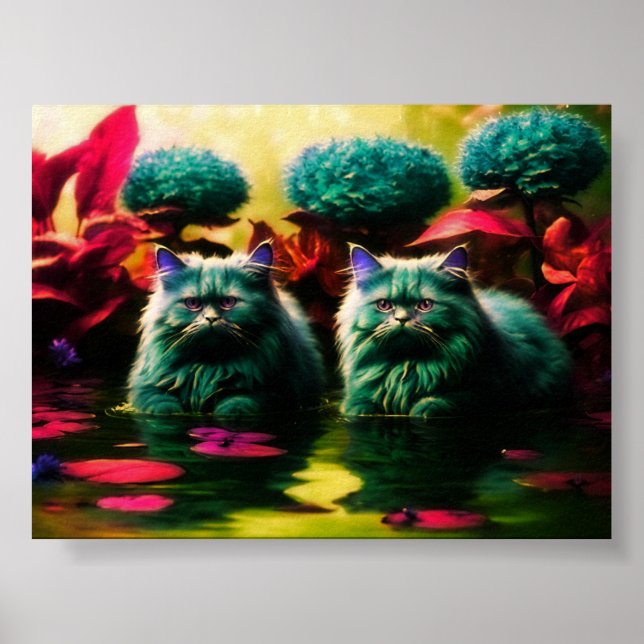 Póster Colorful Feline Wall Art for Cat Lovers (Frente)