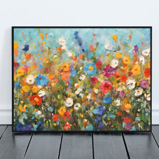 Póster Colorful Field of Wildflowers unframed