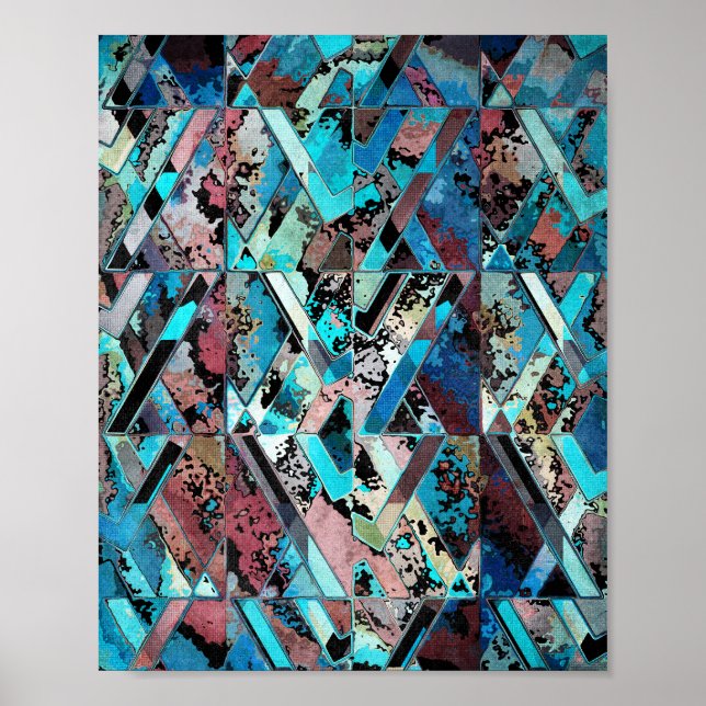 Póster Colorful Geometric Abstract Pattern (Frente)