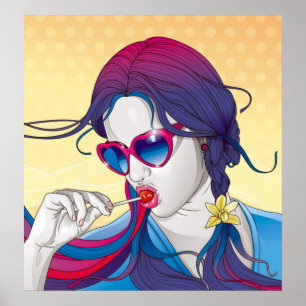 Póster Colorful Girl Poster