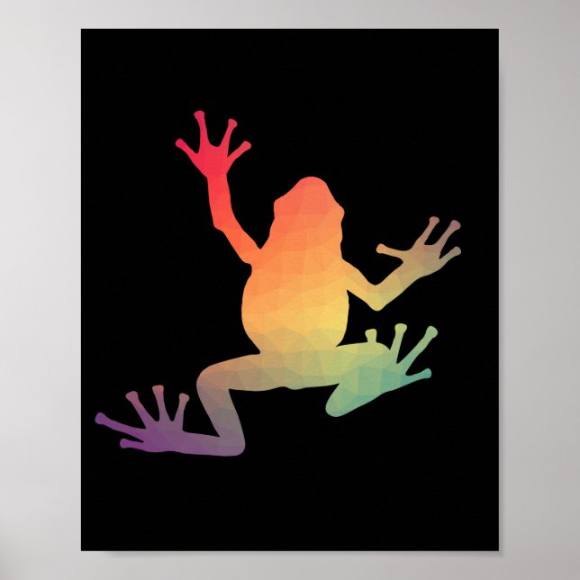 Póster Colorful Gradient Frog Lover Gifts (Frente)