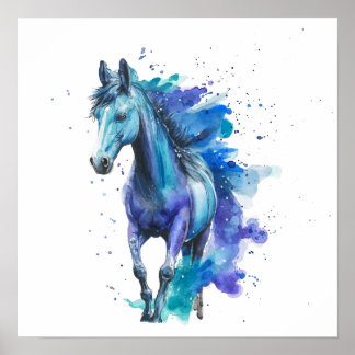 Póster Colorful Horse Watercolor Art – Spirit Animal Art