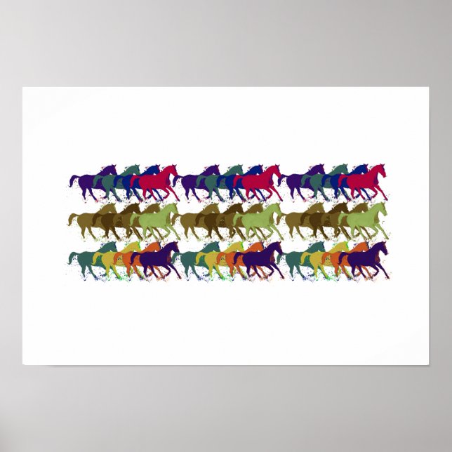 Póster colorful horses (Frente)