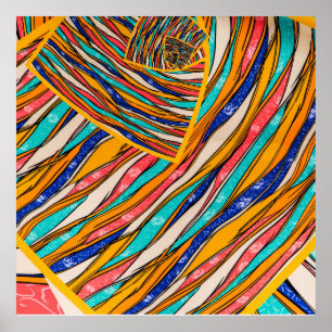 Póster Colorful interlocking lines