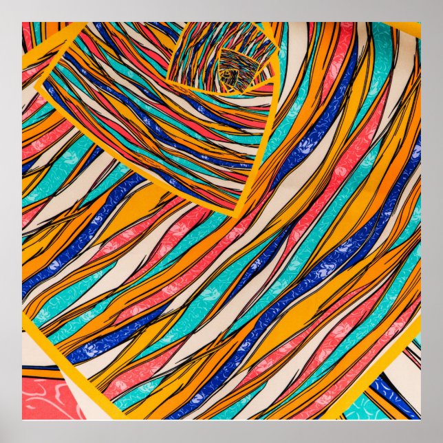 Póster Colorful interlocking lines (Frente)