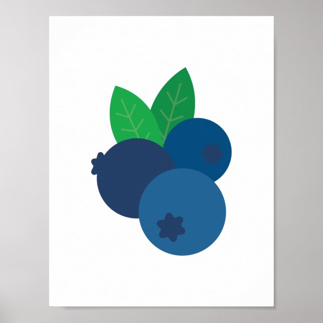 Póster Colorful Maine Blueberries (Frente)