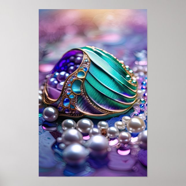 Póster Colorful Mermaid Teal Jewels Poster (Frente)