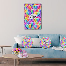 Póster Colorful Modern Hearts Pattern Valentine’s Day