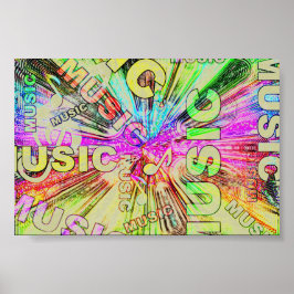 Póster Colorful Music Notes